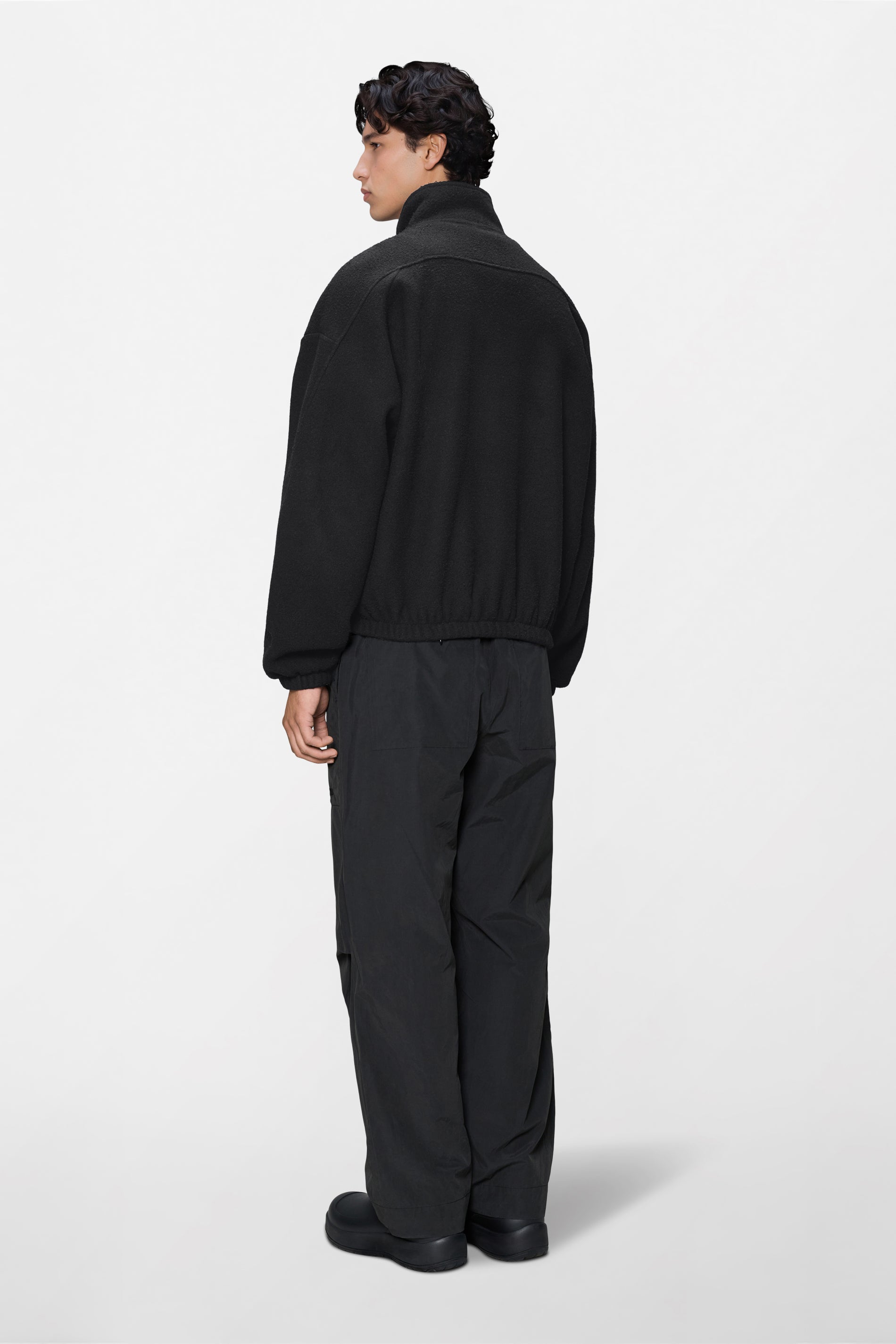 RAINS Fleece Zip Jacket Black Long Sleeve
